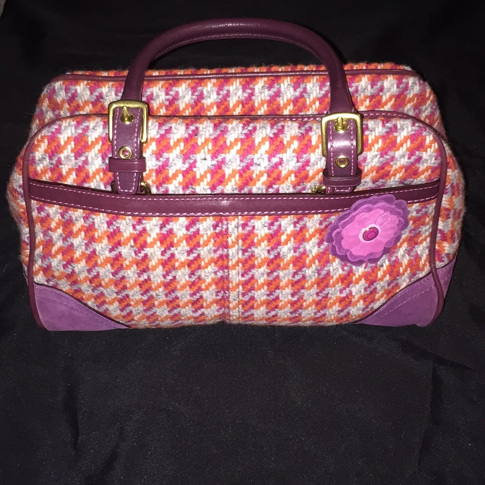 Coach Tweed Purse with Flower